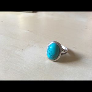 Turquoise and sterling silver ring
